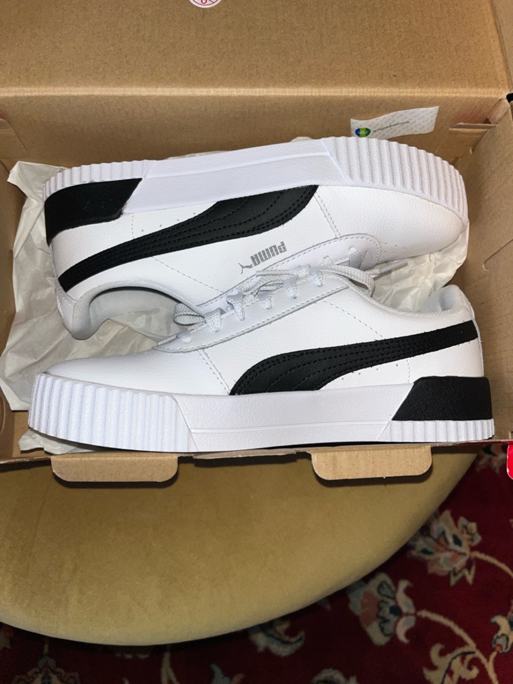 Puma White and Black Platform Low-Top Sneakers brand new in box